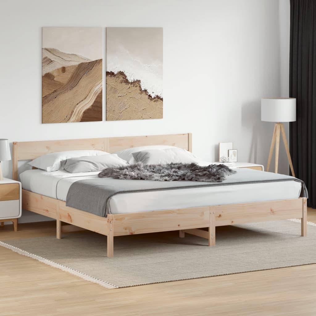 Cadre de lit sans matelas 200x200 cm bois massif de pin - XIOS