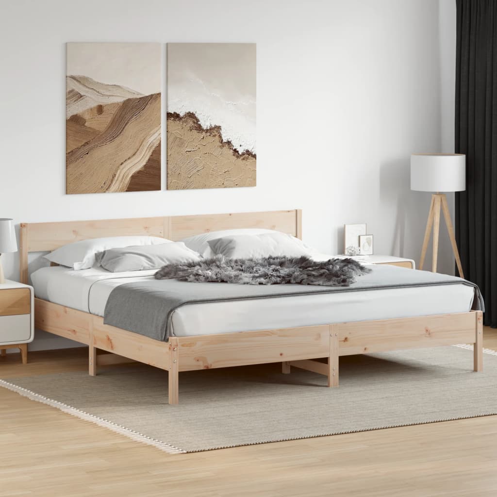 Cadre de lit sans matelas 180x200 cm bois massif de pin - XIOS