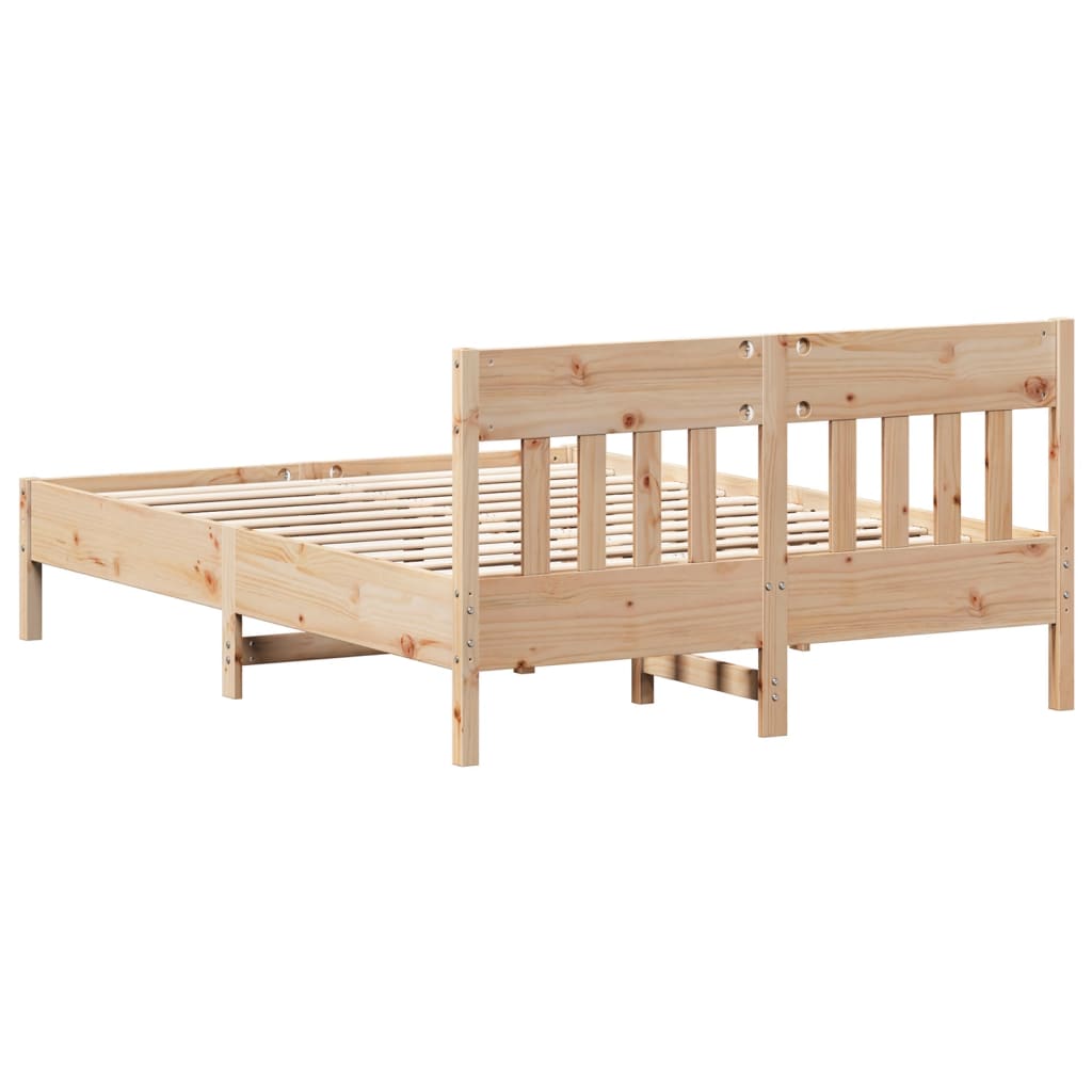 Cadre de lit sans matelas 160x200 cm bois massif de pin - XIOS
