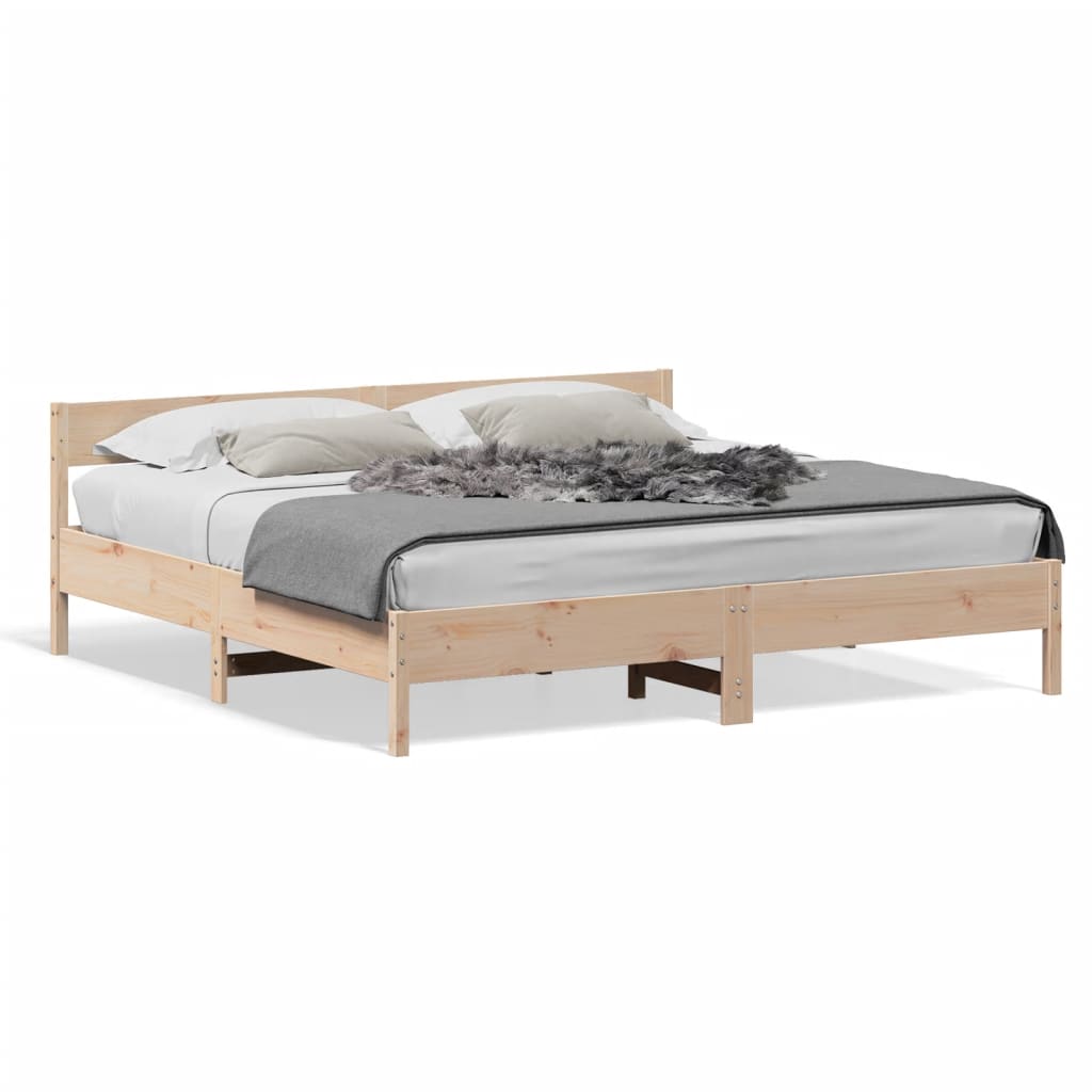 Cadre de lit sans matelas 200x200 cm bois massif de pin - XIOS