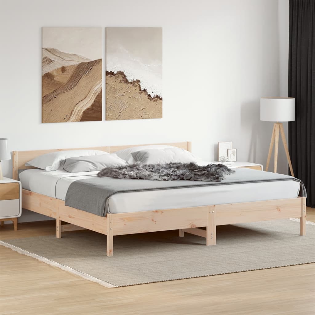 Cadre de lit sans matelas 200x200 cm bois massif de pin - XIOS