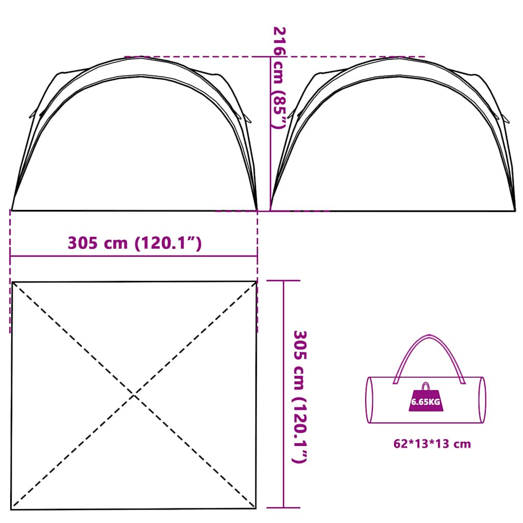 Tente de réception vert imperméable Tentes vidaXL