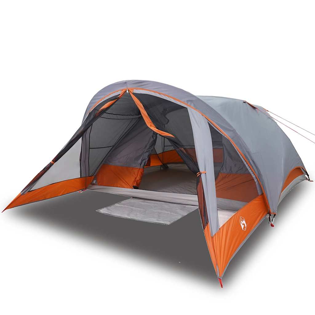 Tente de camping de cabine 4 personnes gris orange imperméable Tentes vidaXL
