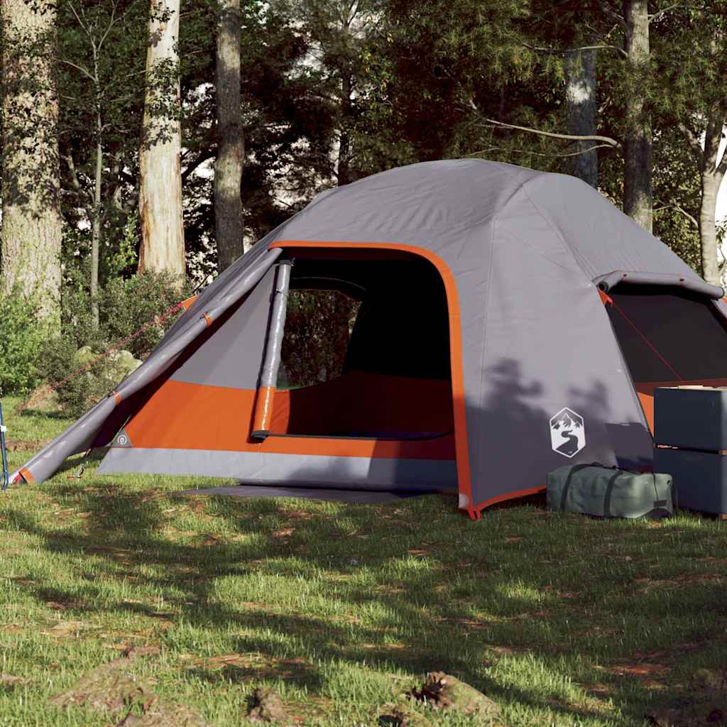 Tente de camping à dôme 4 personnes gris imperméable Tentes vidaXL