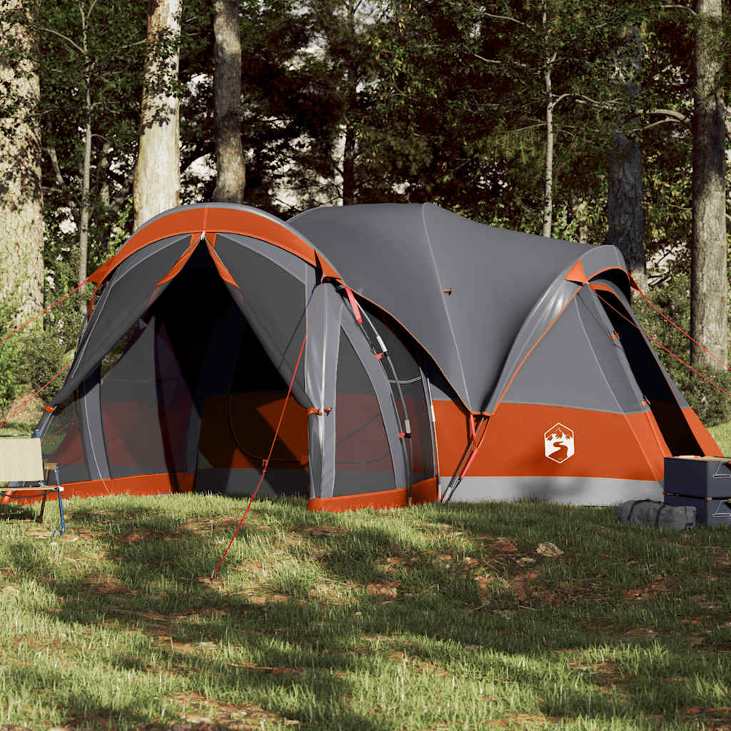 Tente familiale tipi 8 personnes gris et orange imperméable Tentes vidaXL