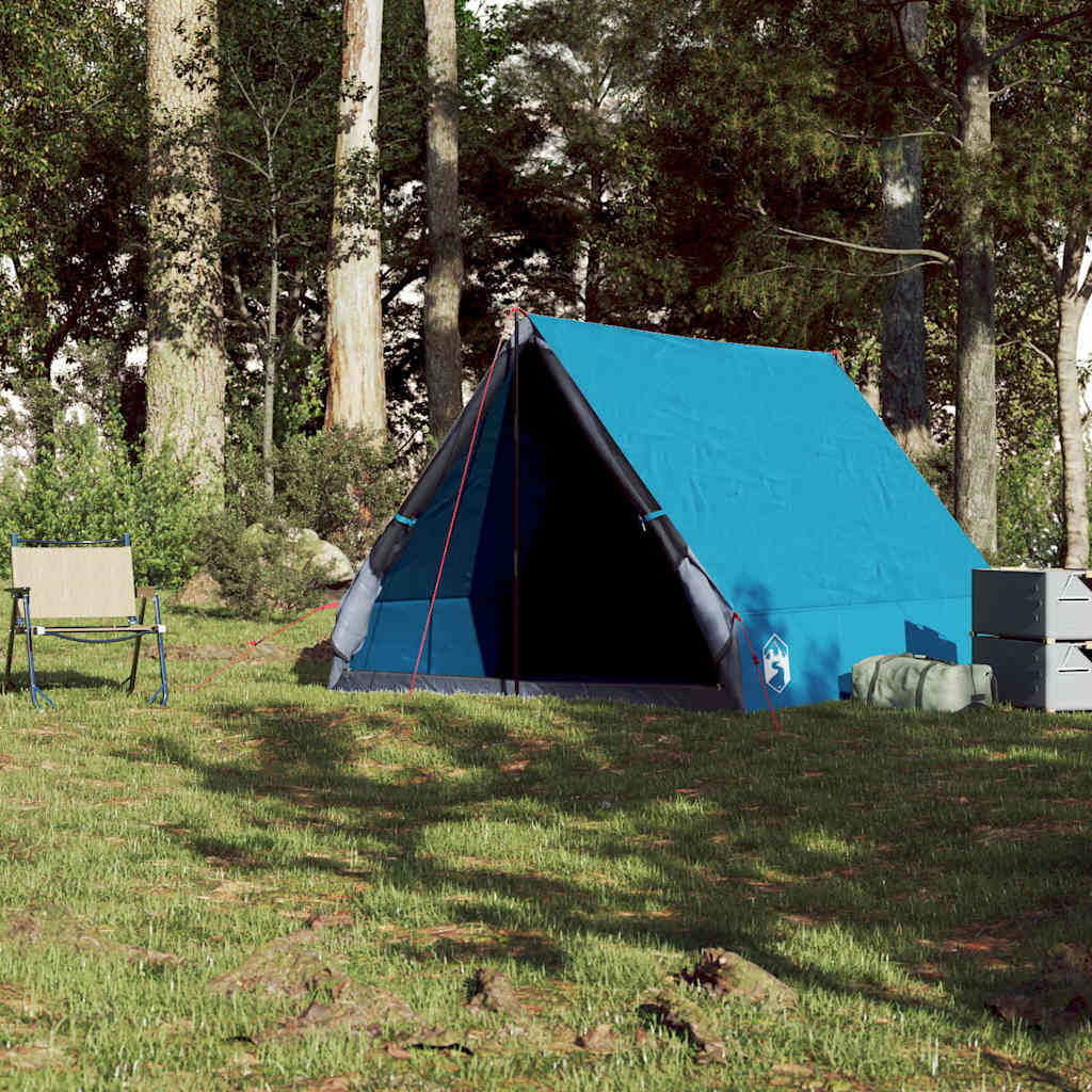 Tente de camping en forme de A 2 personnes bleu imperméable Tentes vidaXL