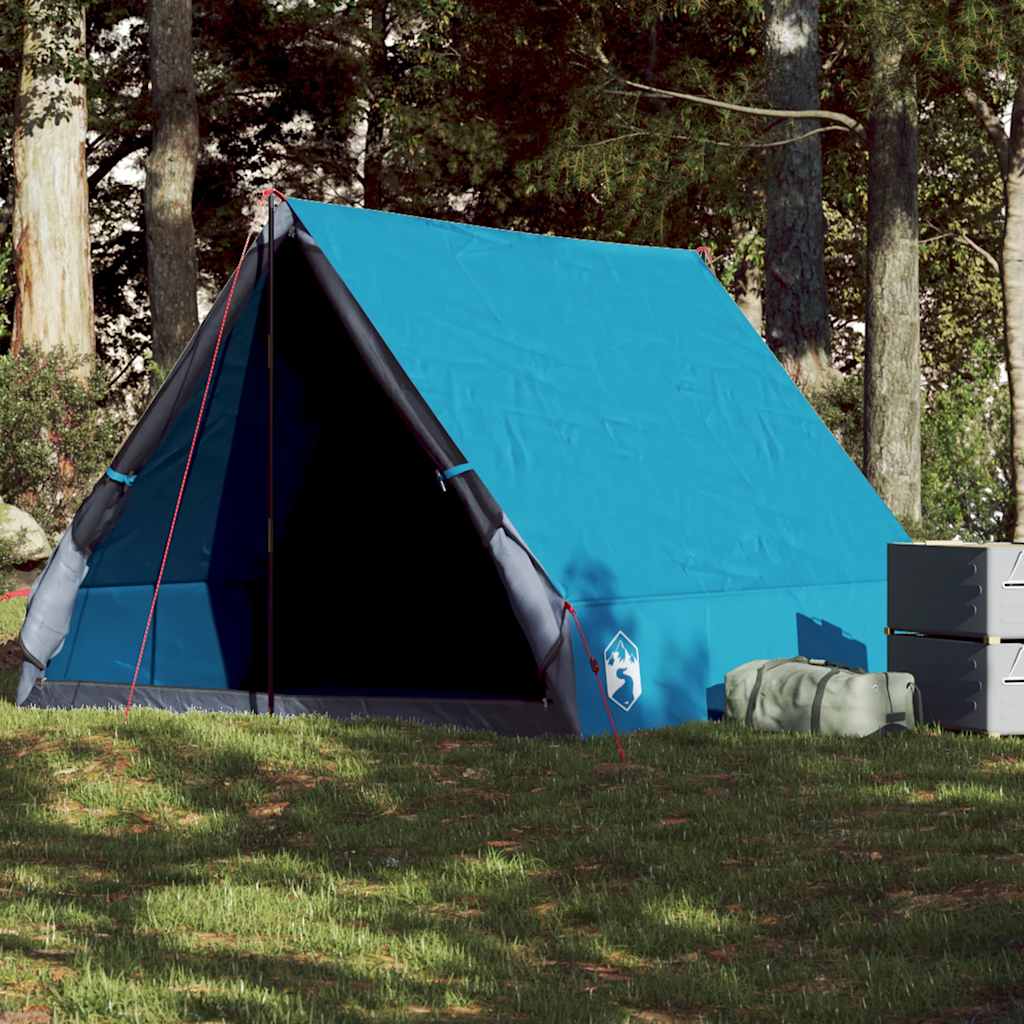 Tente de camping en forme de A 2 personnes bleu imperméable Tentes vidaXL