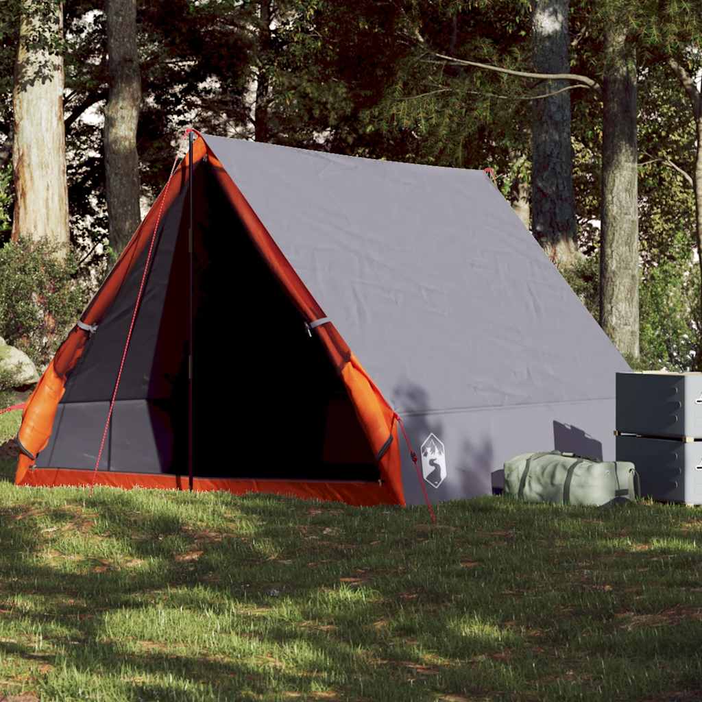 Tente de camping en forme de A 2 personnes gris imperméable Tentes vidaXL