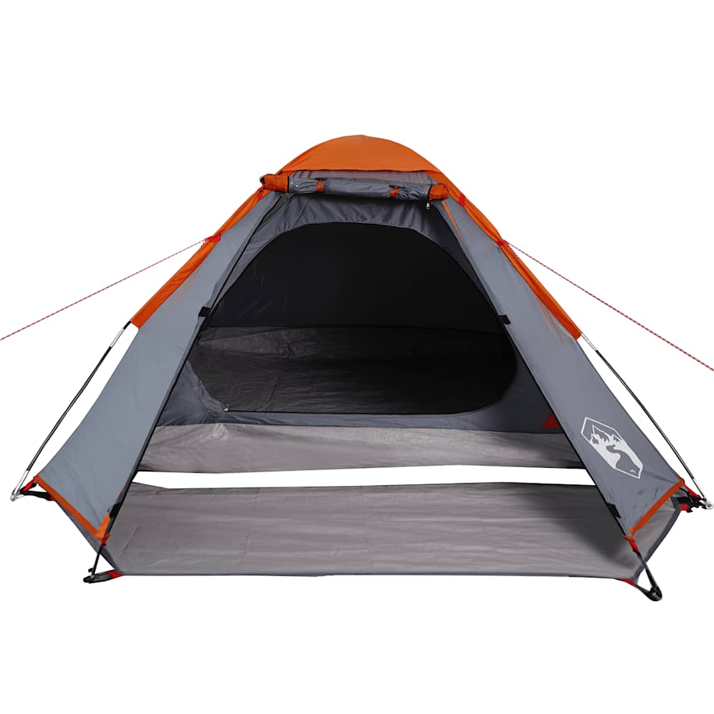 Tente de camping à dôme 4 personnes gris et orange imperméable Tentes vidaXL