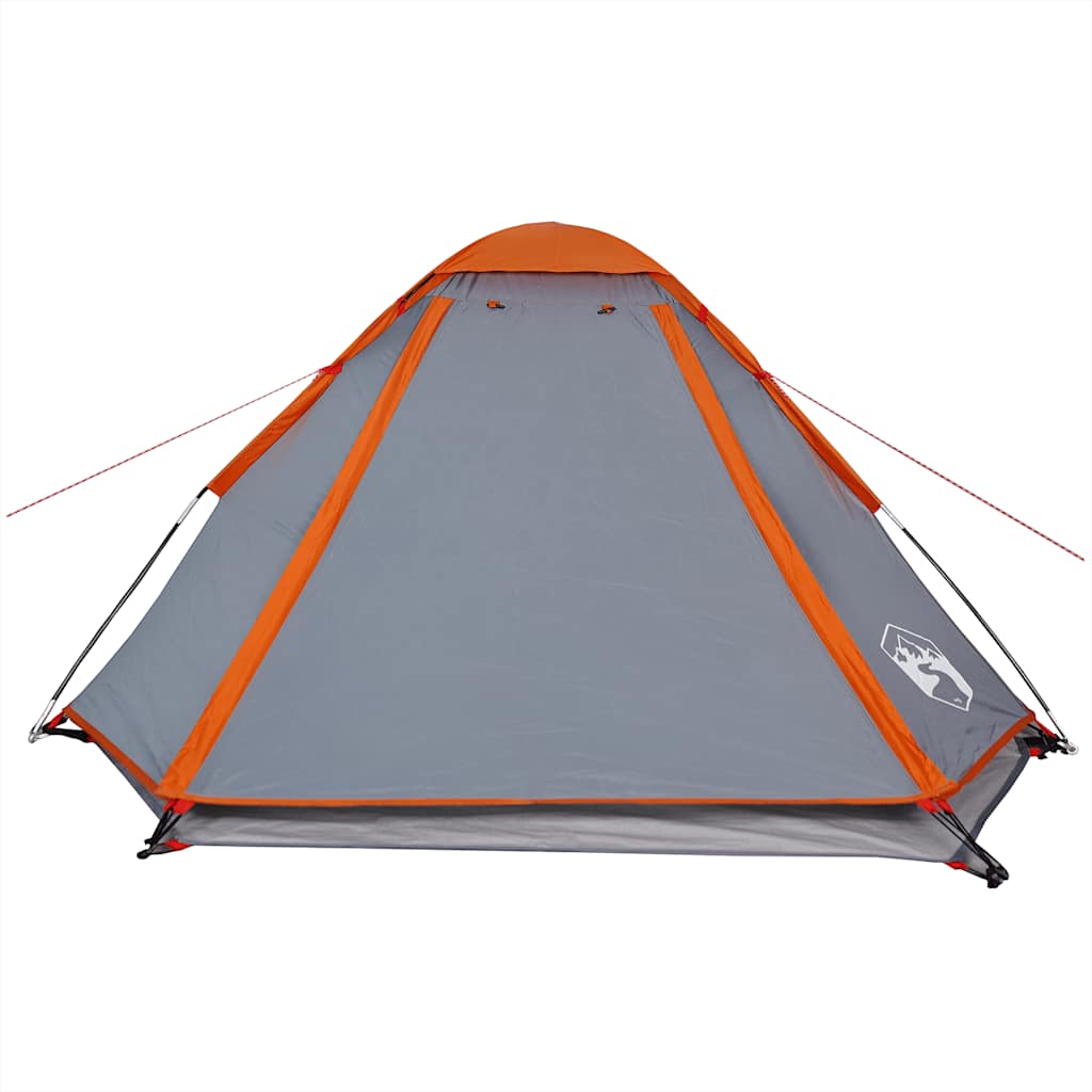 Tente de camping à dôme 4 personnes gris et orange imperméable Tentes vidaXL