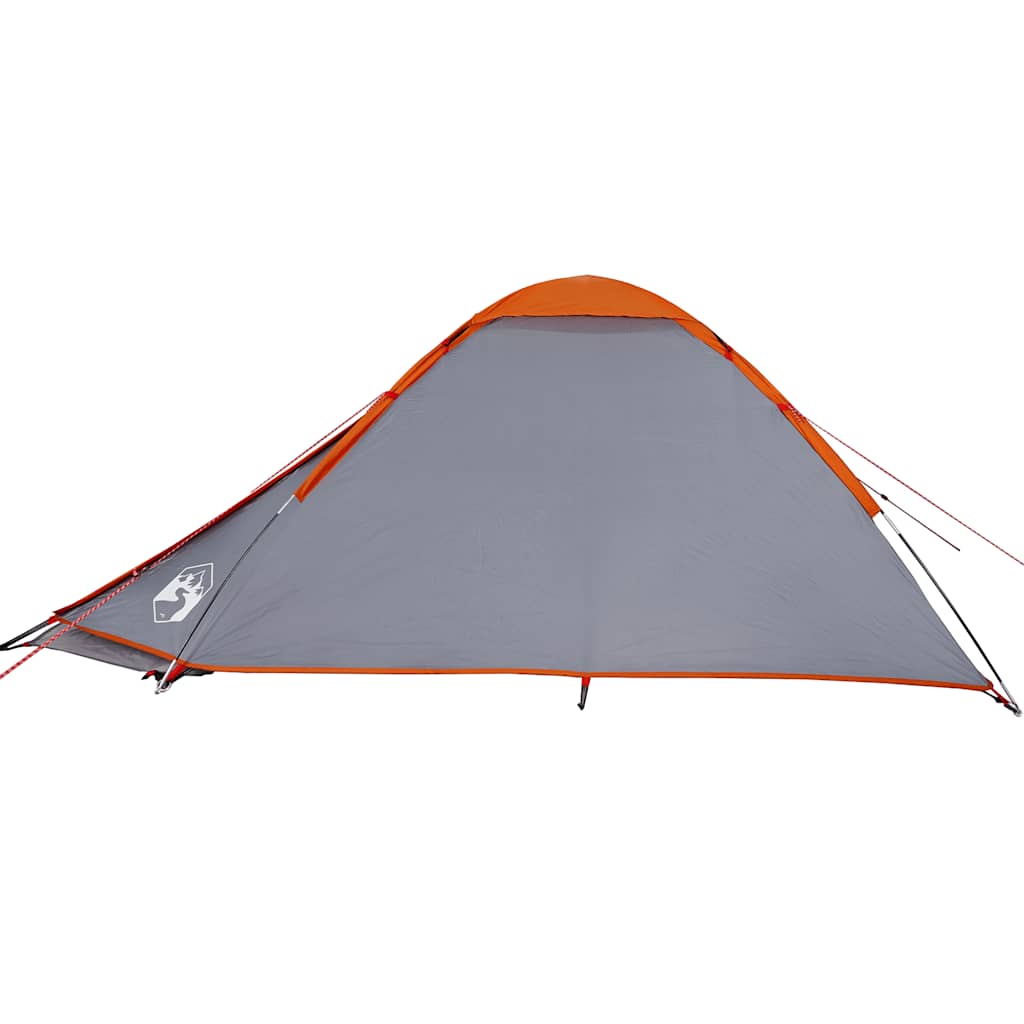 Tente de camping à dôme 4 personnes gris et orange imperméable Tentes vidaXL