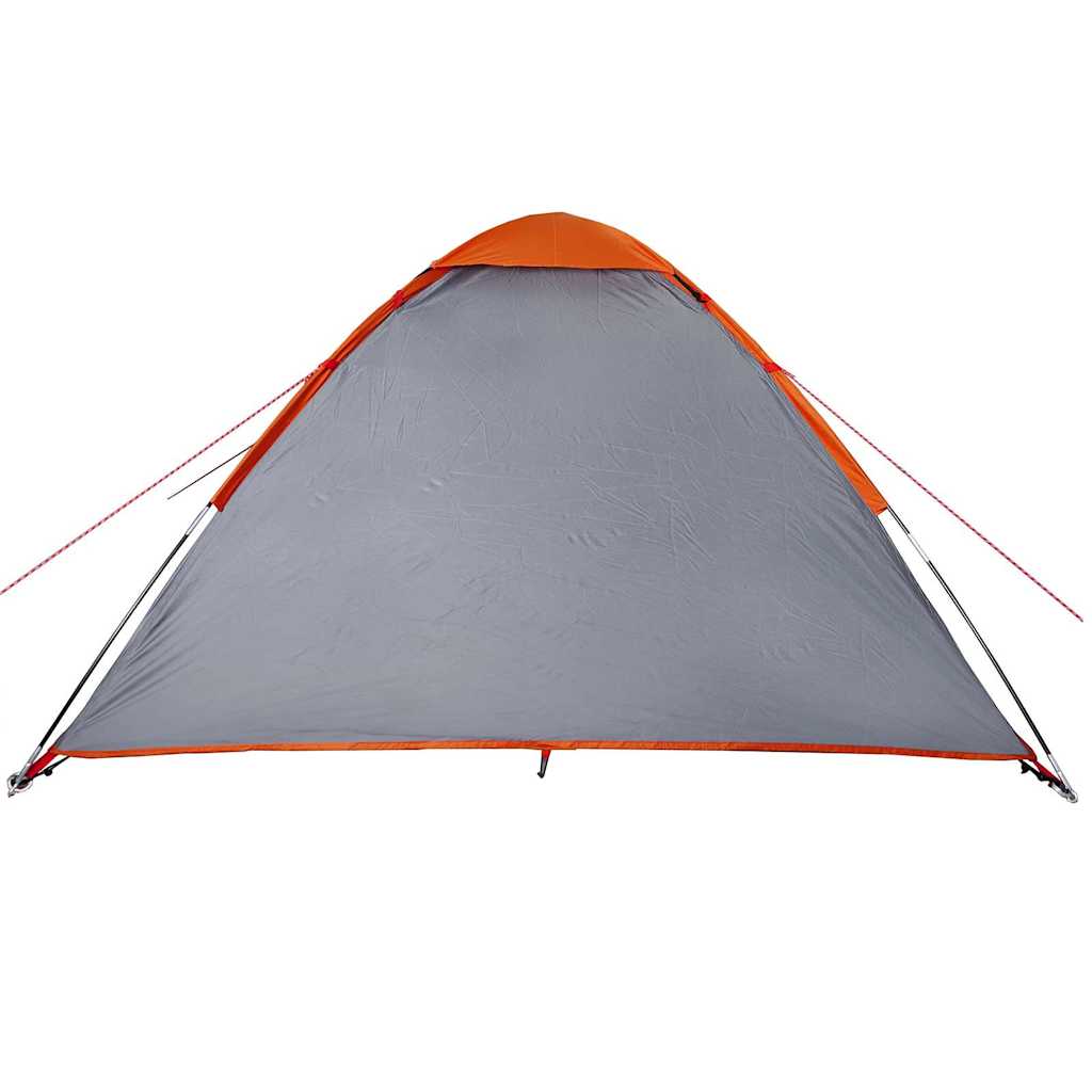 Tente de camping à dôme 4 personnes gris et orange imperméable Tentes vidaXL