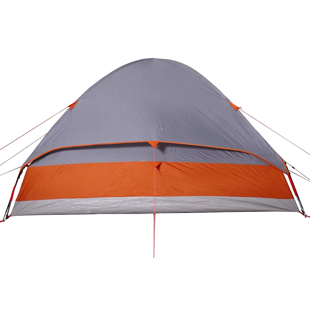 Tente de camping à dôme 4 personnes gris et orange imperméable Tentes vidaXL