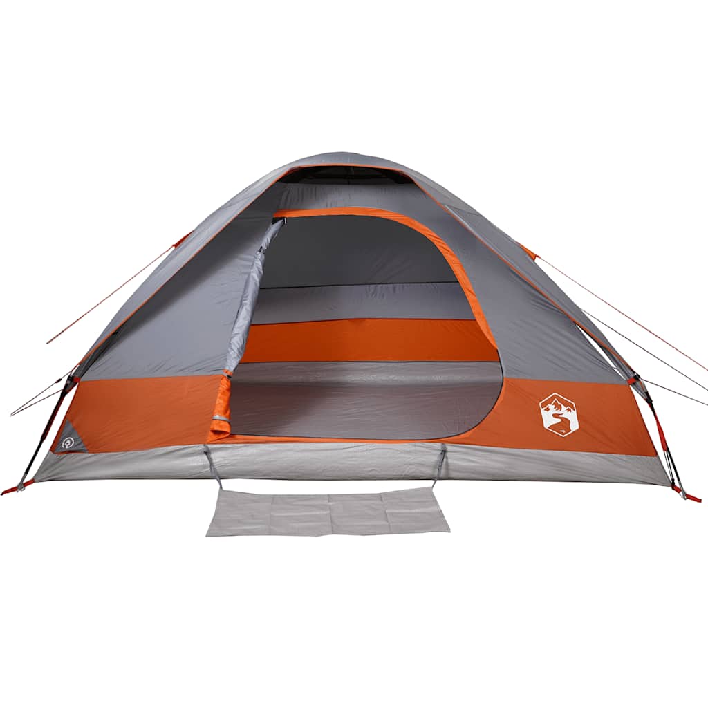 Tente familiale à dôme 6 personnes gris et orange imperméable Tentes vidaXL