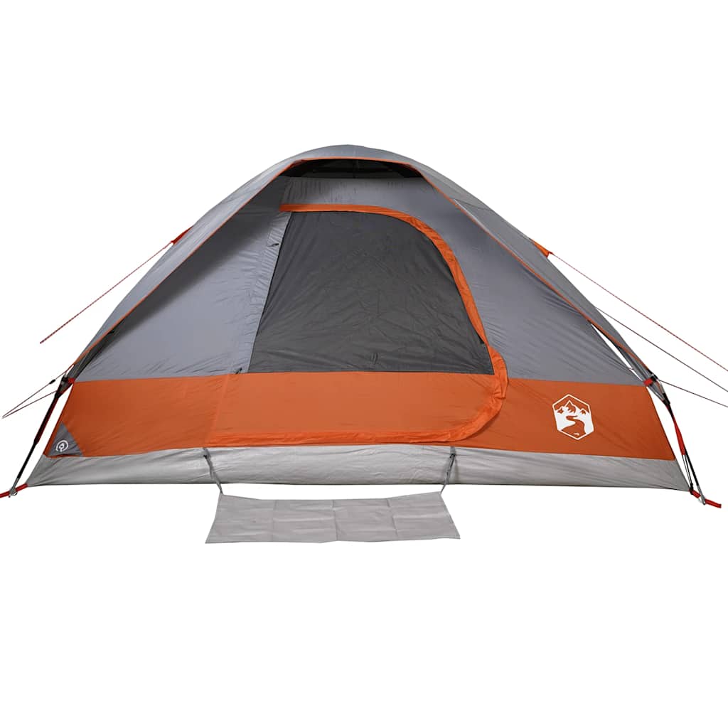 Tente familiale à dôme 6 personnes gris et orange imperméable Tentes vidaXL