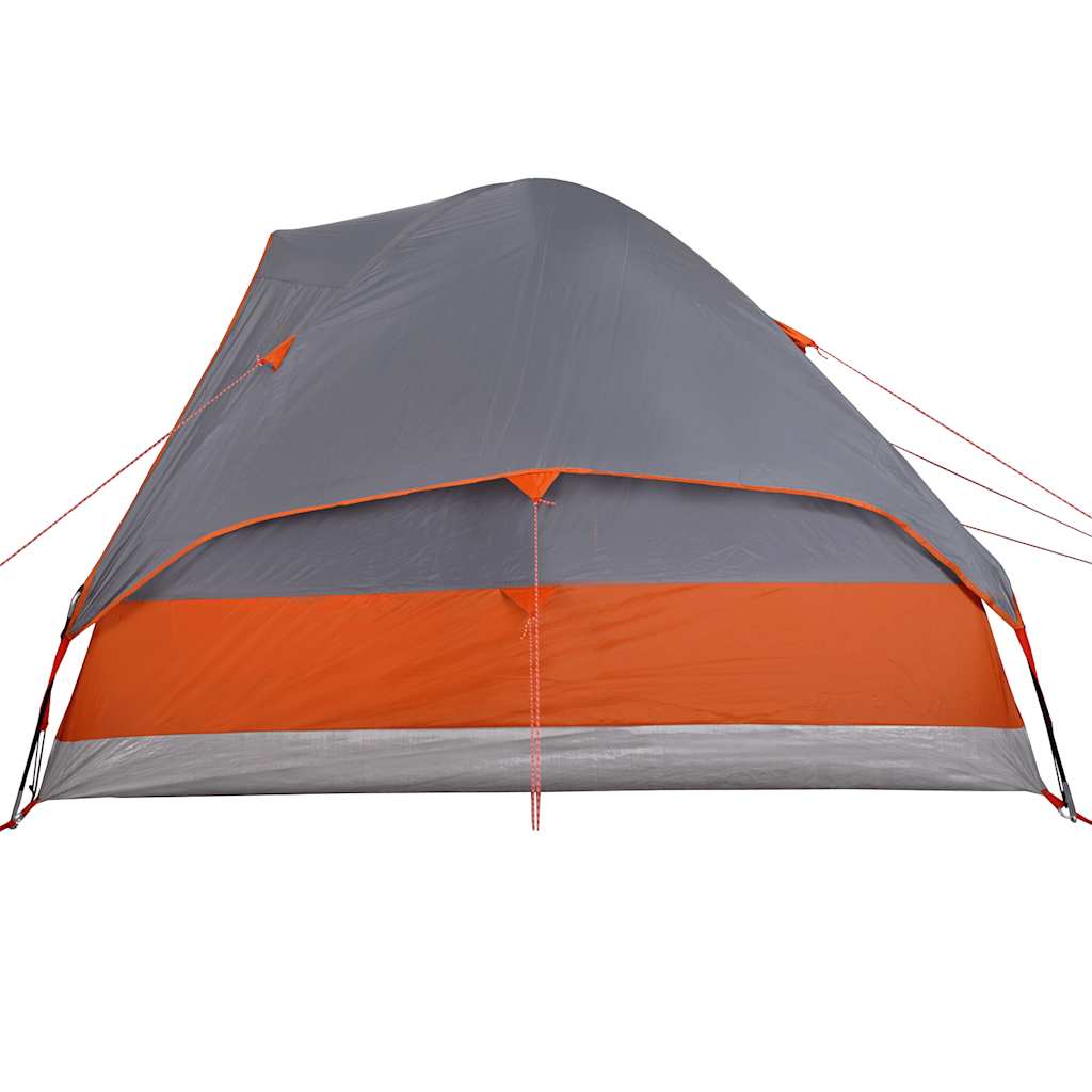 Tente familiale à dôme 6 personnes gris et orange imperméable Tentes vidaXL