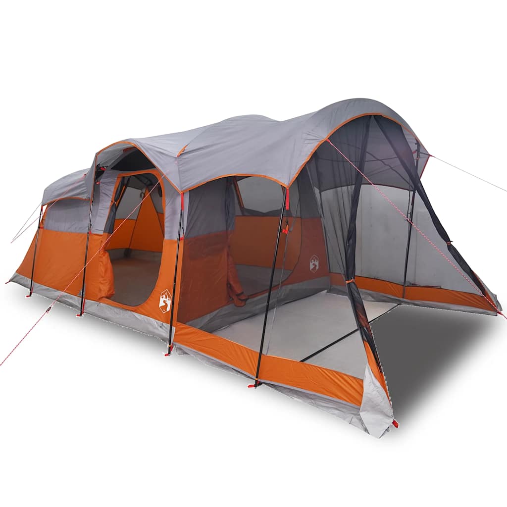 Tente familiale tunnel 8 personnes gris et orange imperméable Tentes vidaXL