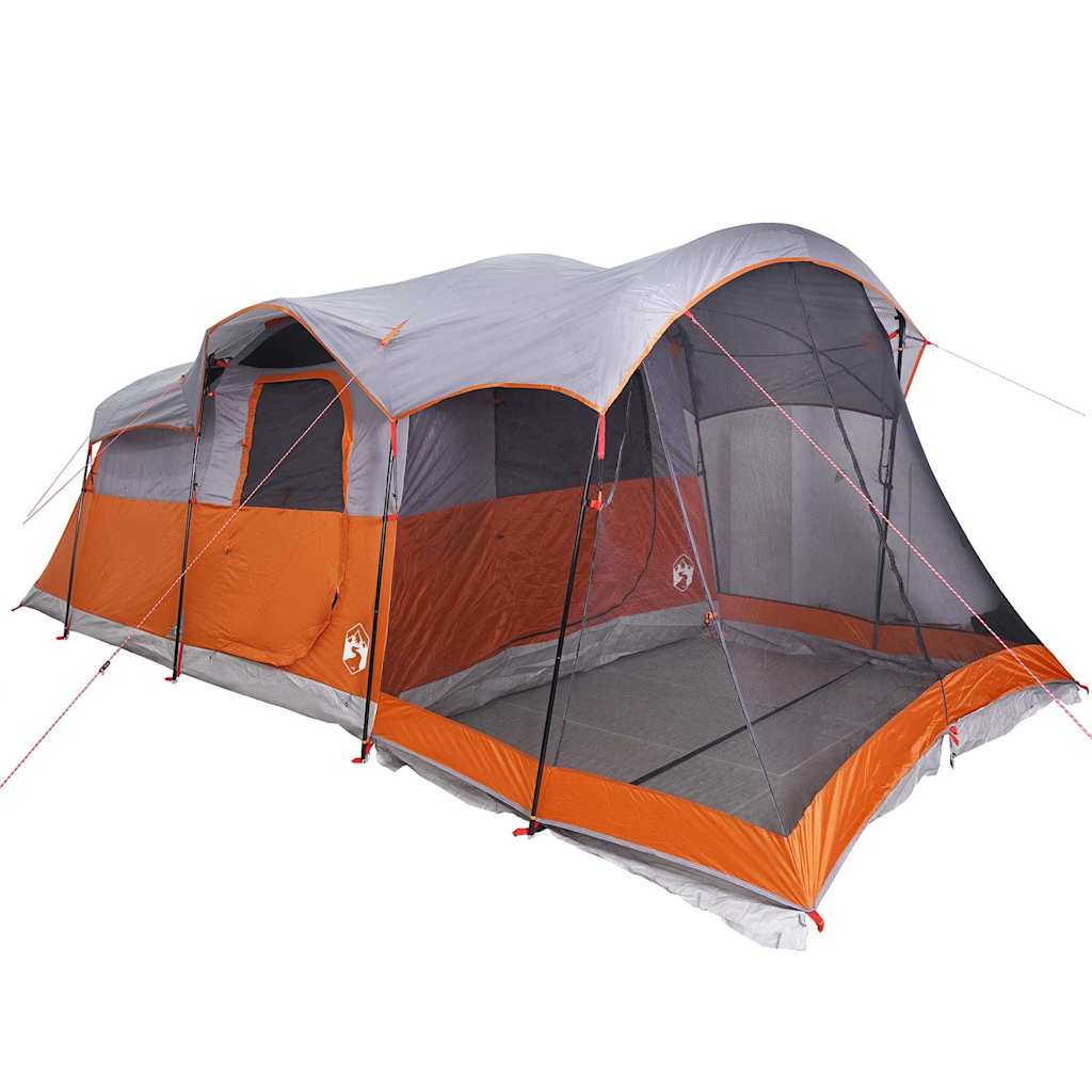 Tente familiale tunnel 8 personnes gris et orange imperméable Tentes vidaXL