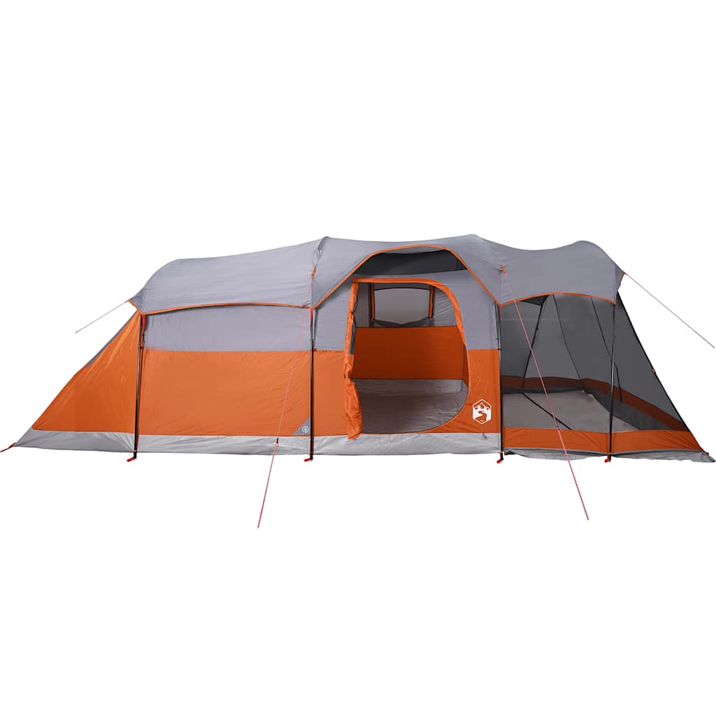 Tente familiale tunnel 8 personnes gris et orange imperméable Tentes vidaXL