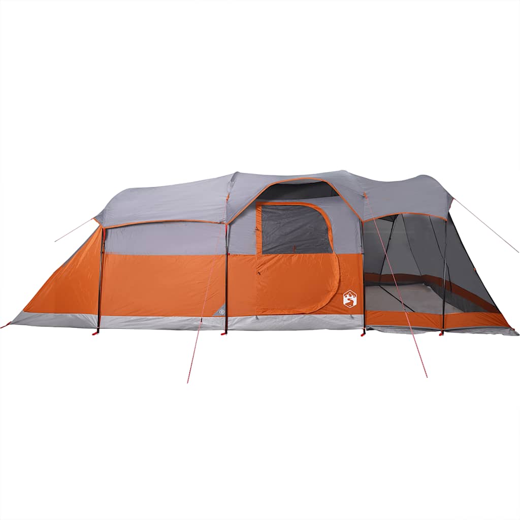 Tente familiale tunnel 8 personnes gris et orange imperméable Tentes vidaXL