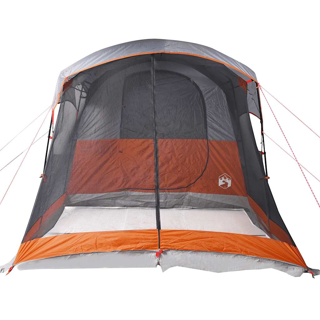 Tente familiale tunnel 8 personnes gris et orange imperméable Tentes vidaXL