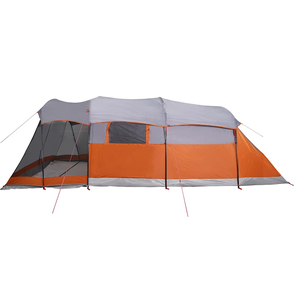 Tente familiale tunnel 8 personnes gris et orange imperméable Tentes vidaXL