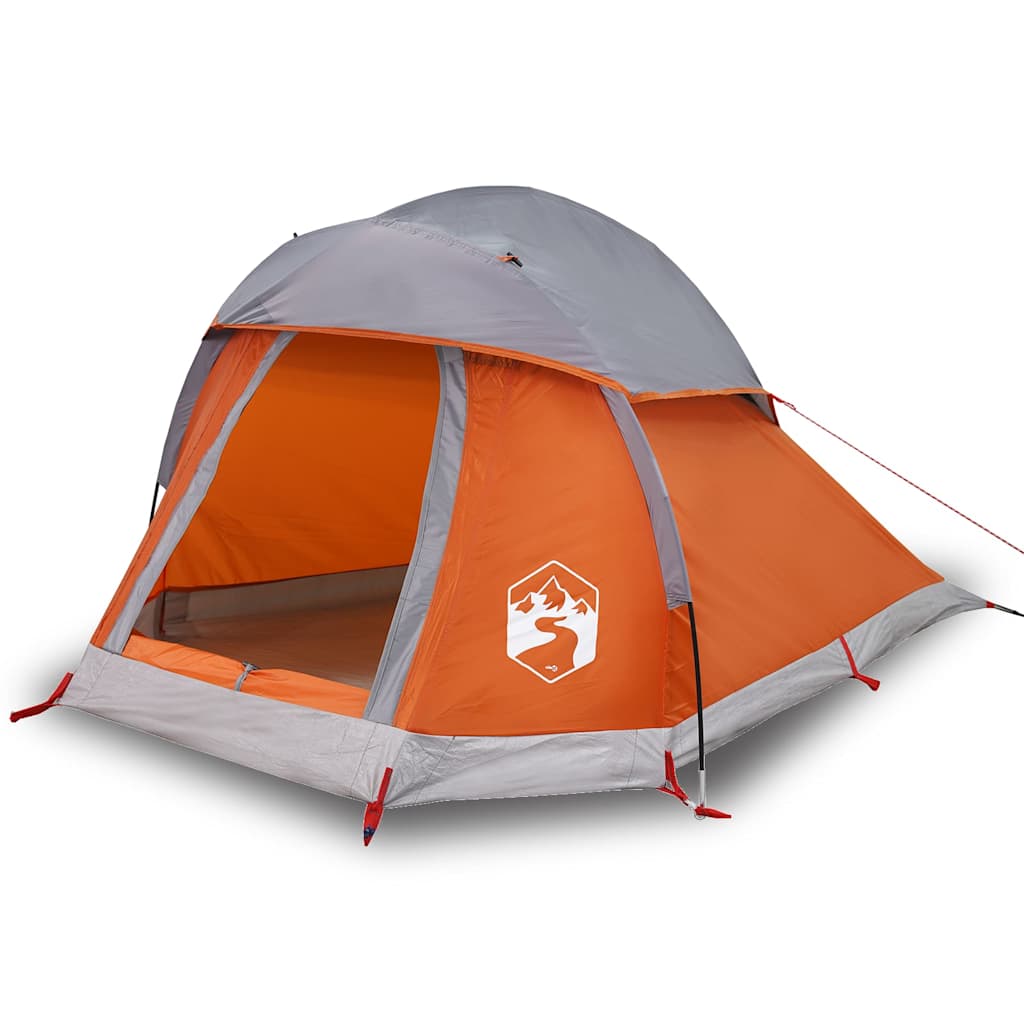 Tente de camping à dôme 1 personne gris et orange imperméable Tentes vidaXL
