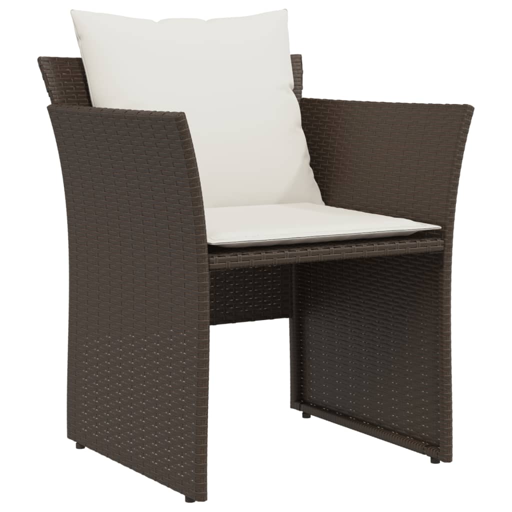Chaise de jardin avec tabouret marron résine tressée Salons de jardin vidaXL
