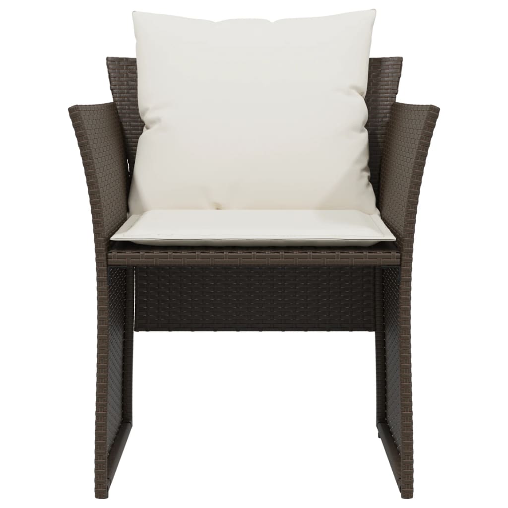 Chaise de jardin avec tabouret marron résine tressée Salons de jardin vidaXL