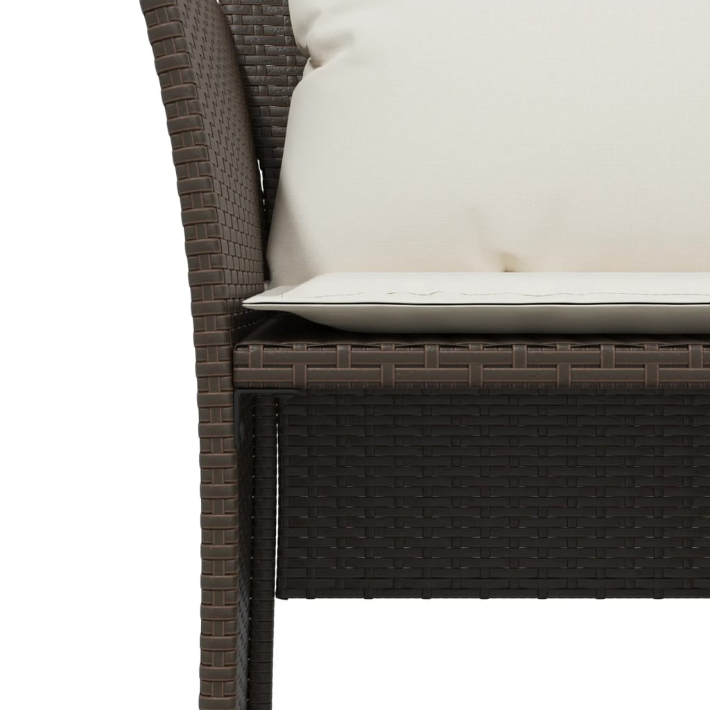 Chaise de jardin avec tabouret marron résine tressée Salons de jardin vidaXL