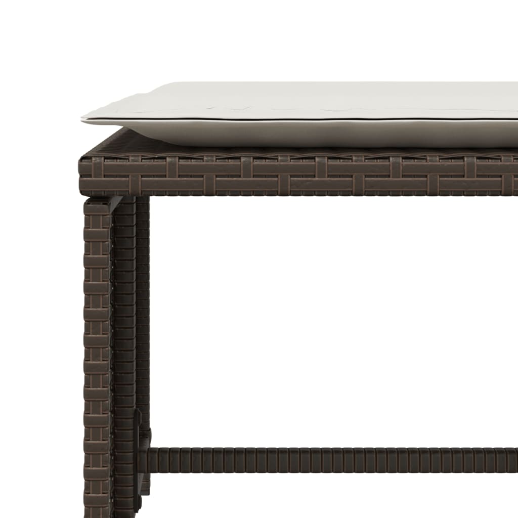 Chaise de jardin avec tabouret marron résine tressée Salons de jardin vidaXL