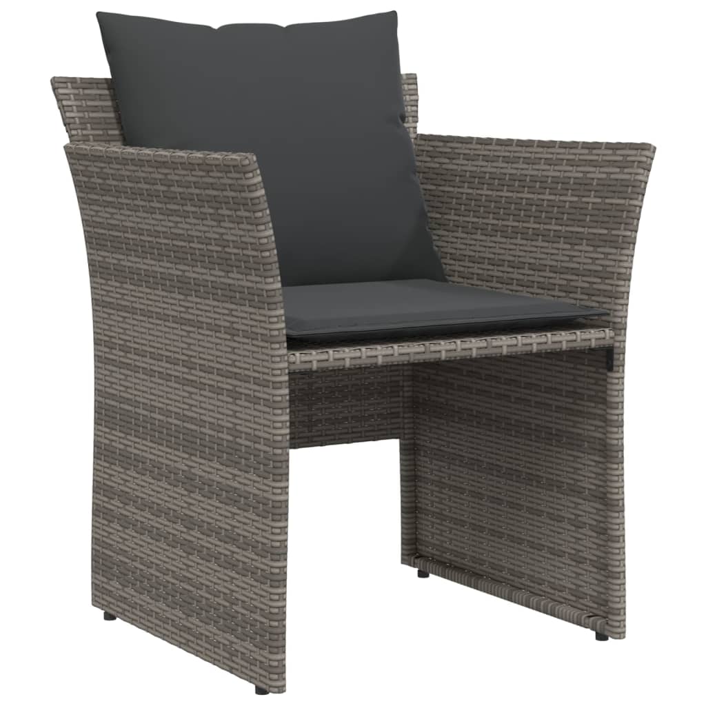 Chaise de jardin avec tabouret gris résine tressée Salons de jardin vidaXL
