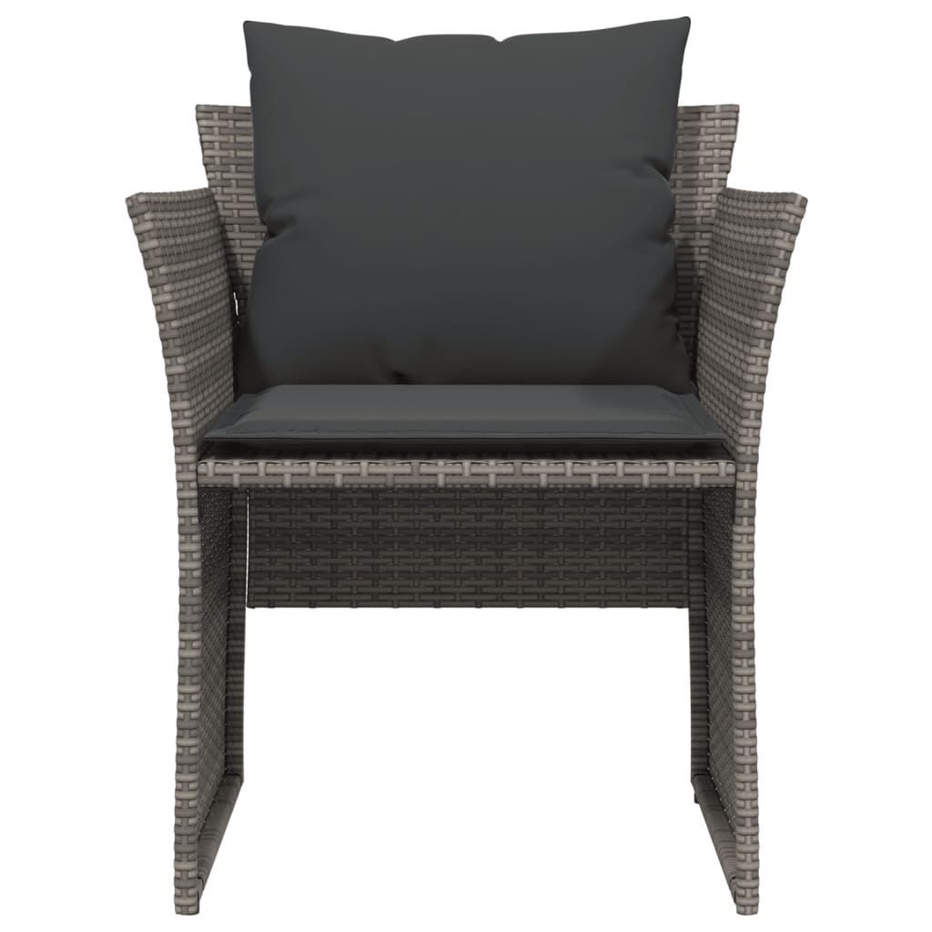 Chaise de jardin avec tabouret gris résine tressée Salons de jardin vidaXL