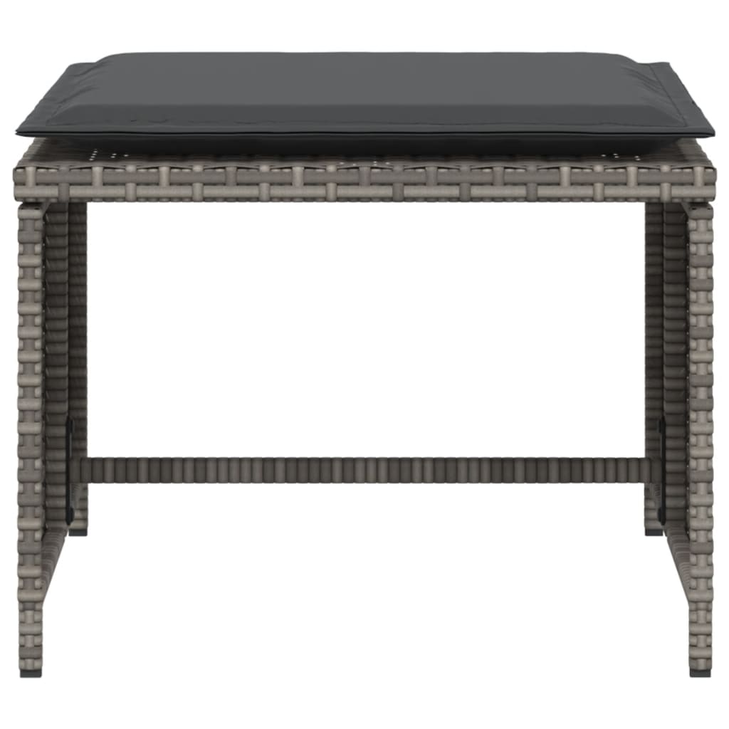 Chaise de jardin avec tabouret gris résine tressée Salons de jardin vidaXL