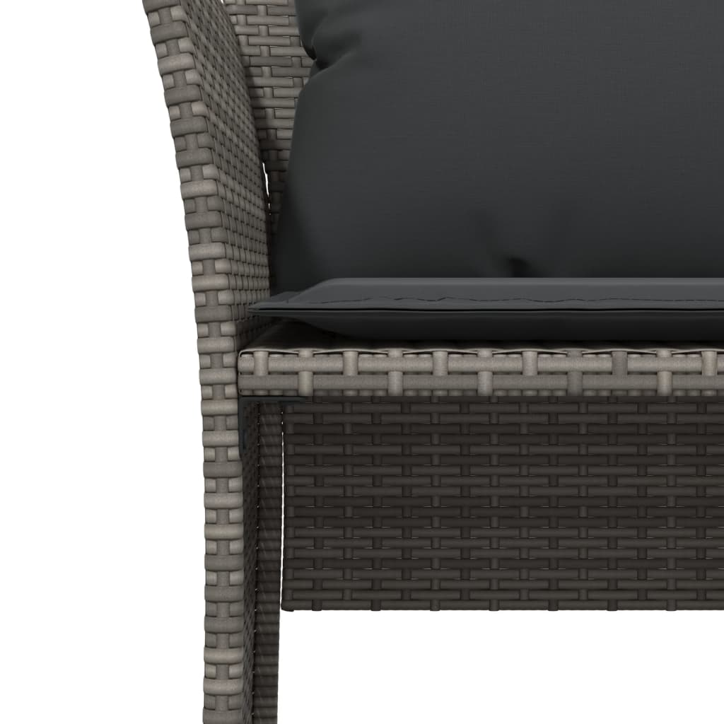 Chaise de jardin avec tabouret gris résine tressée Salons de jardin vidaXL