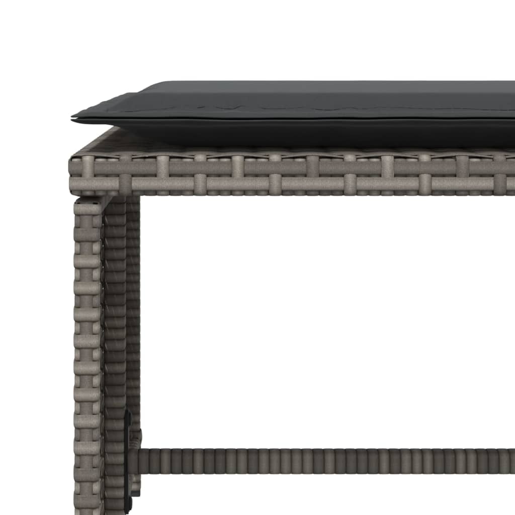 Chaise de jardin avec tabouret gris résine tressée Salons de jardin vidaXL