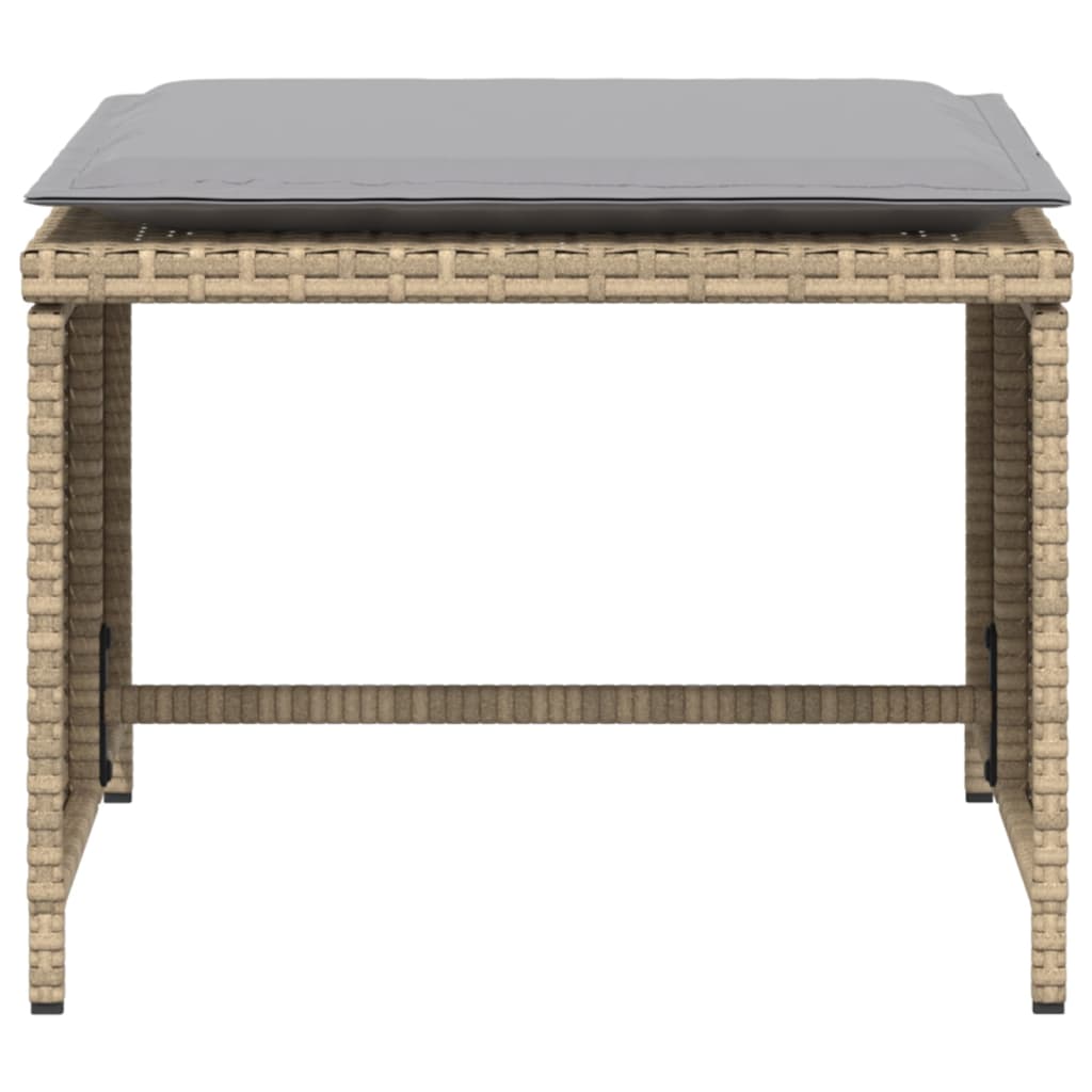 Chaise de jardin avec tabouret beige résine tressée - XIOS