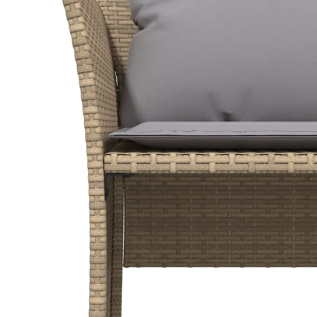 Chaise de jardin avec tabouret beige résine tressée - XIOS