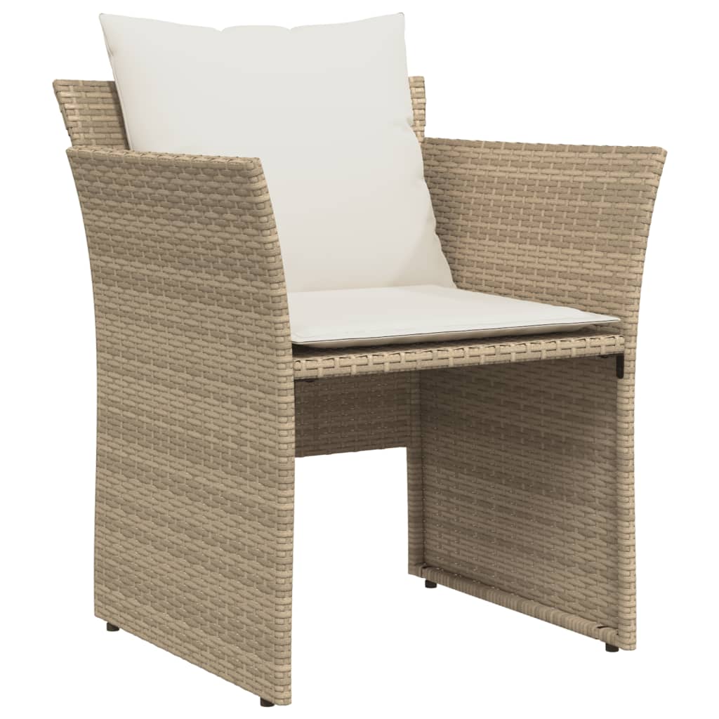 Chaise de jardin avec tabouret beige résine tressée - XIOS
