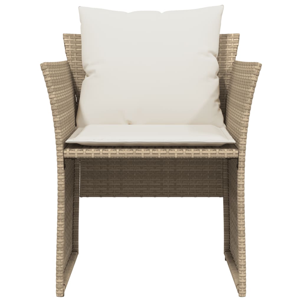 Chaise de jardin avec tabouret beige résine tressée - XIOS
