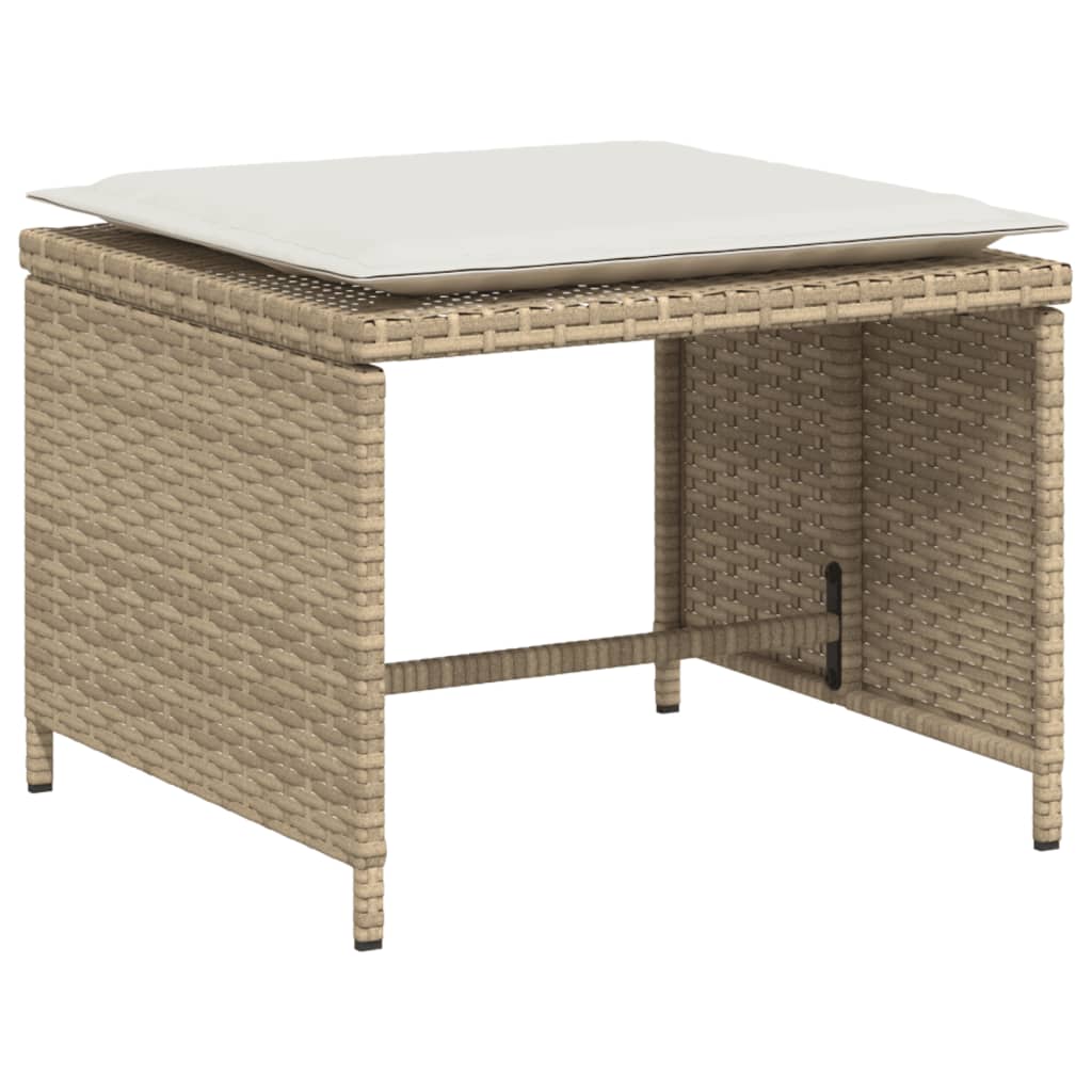 Chaise de jardin avec tabouret beige résine tressée - XIOS