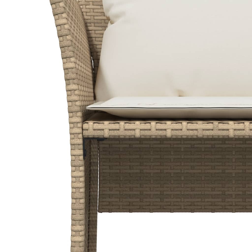 Chaise de jardin avec tabouret beige résine tressée - XIOS