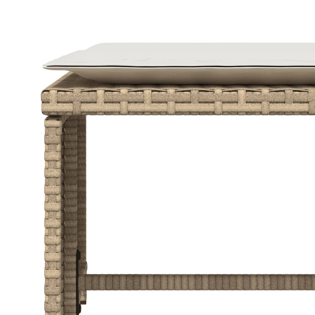 Chaise de jardin avec tabouret beige résine tressée - XIOS
