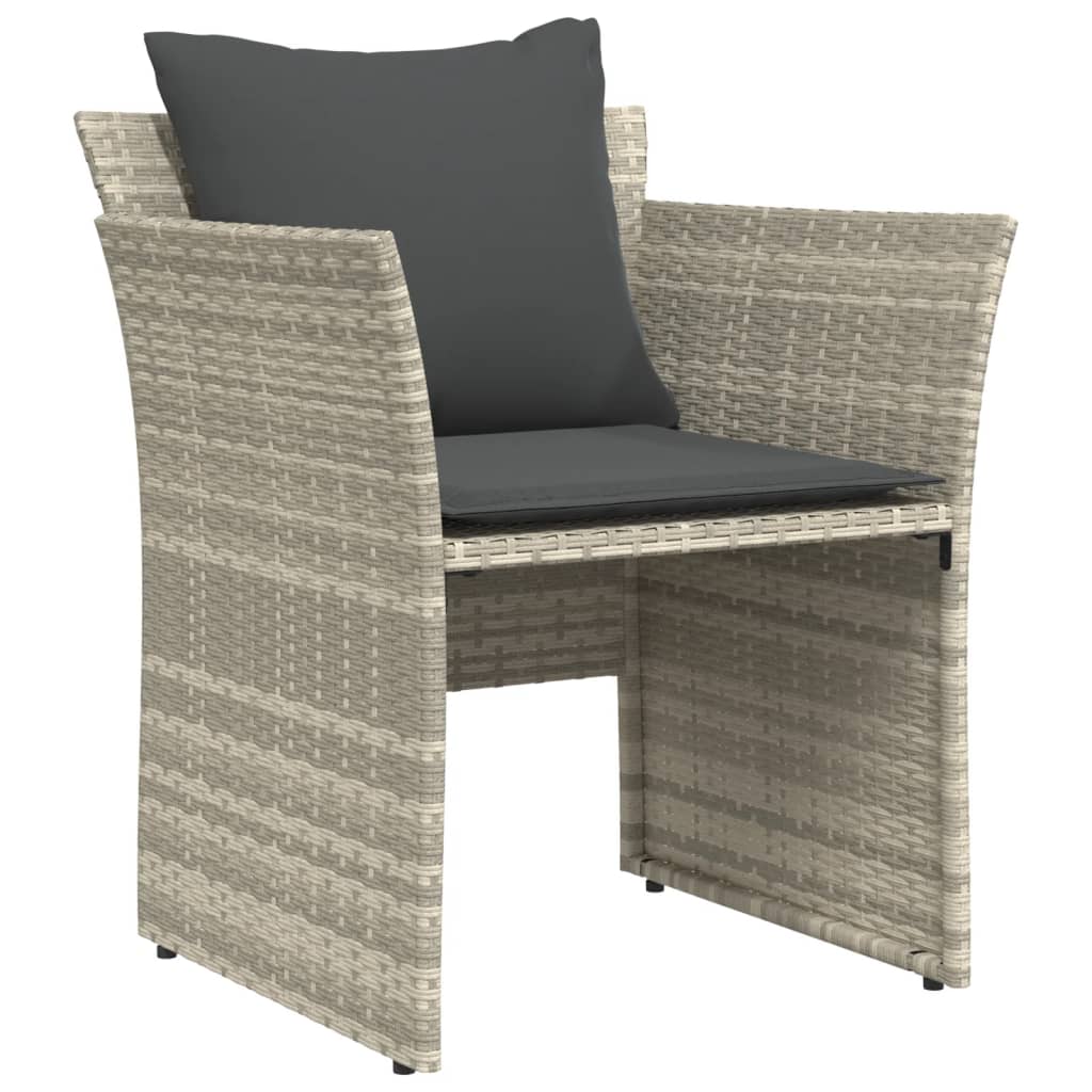 Chaise de jardin avec tabouret gris clair résine tressée - XIOS