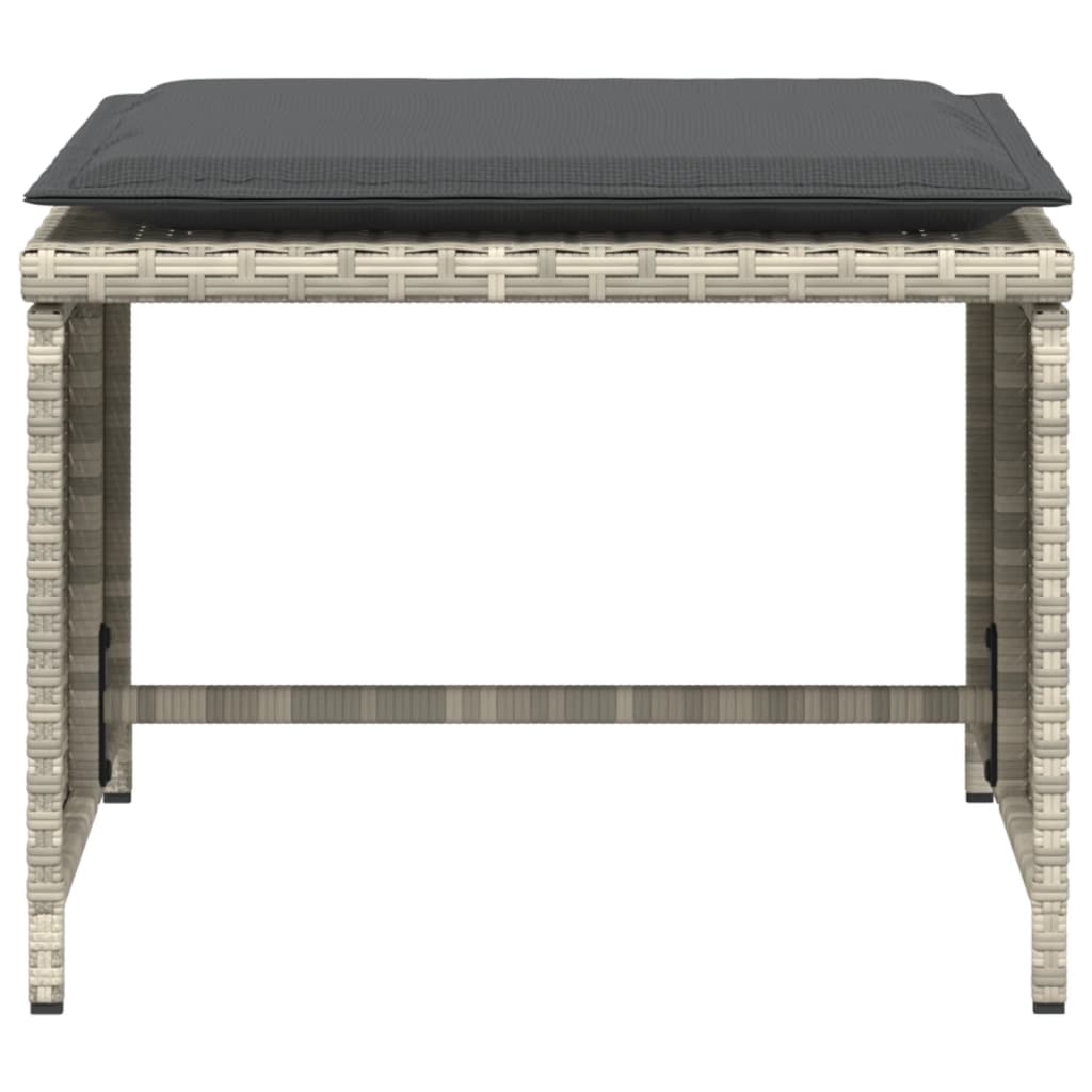 Chaise de jardin avec tabouret gris clair résine tressée - XIOS