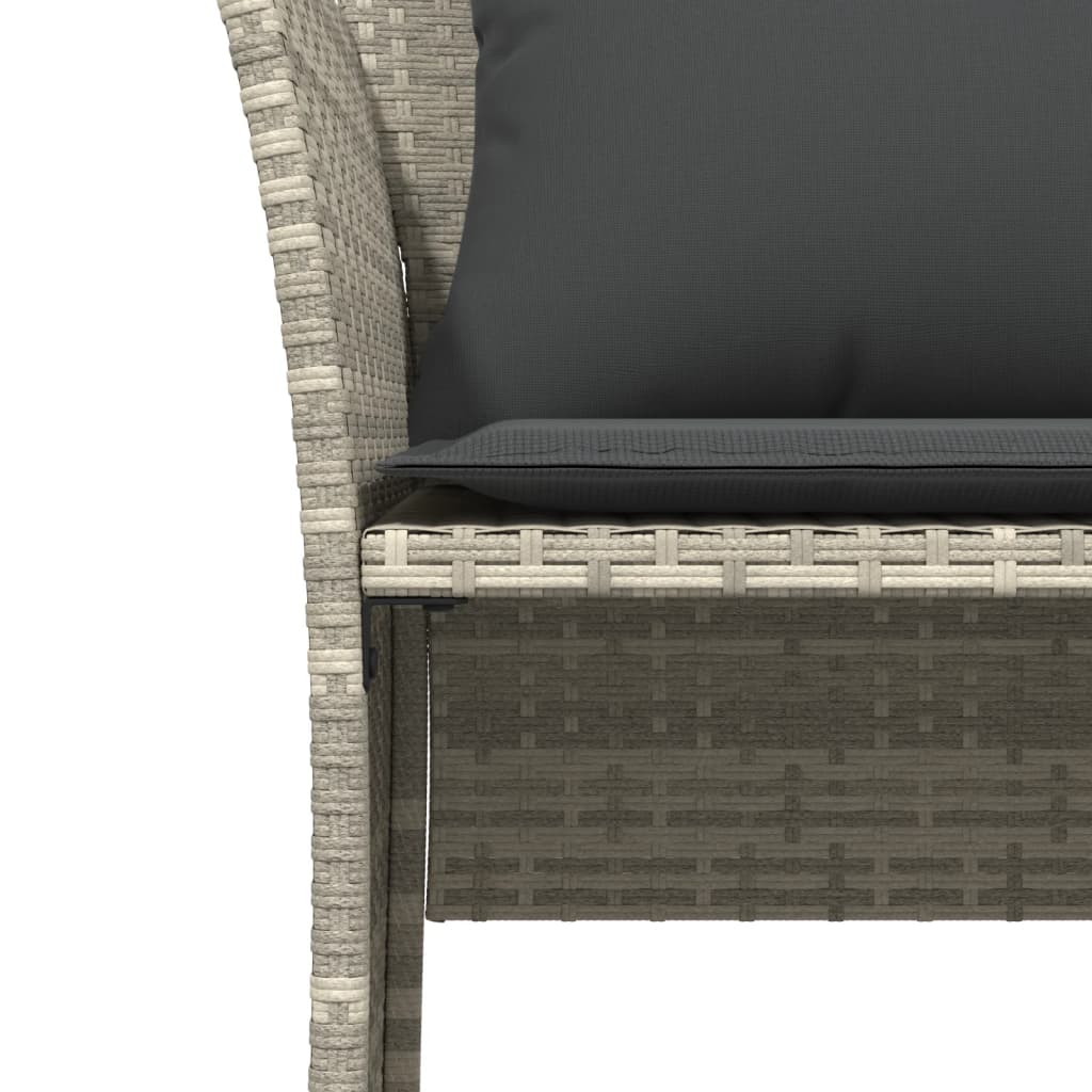 Chaise de jardin avec tabouret gris clair résine tressée - XIOS
