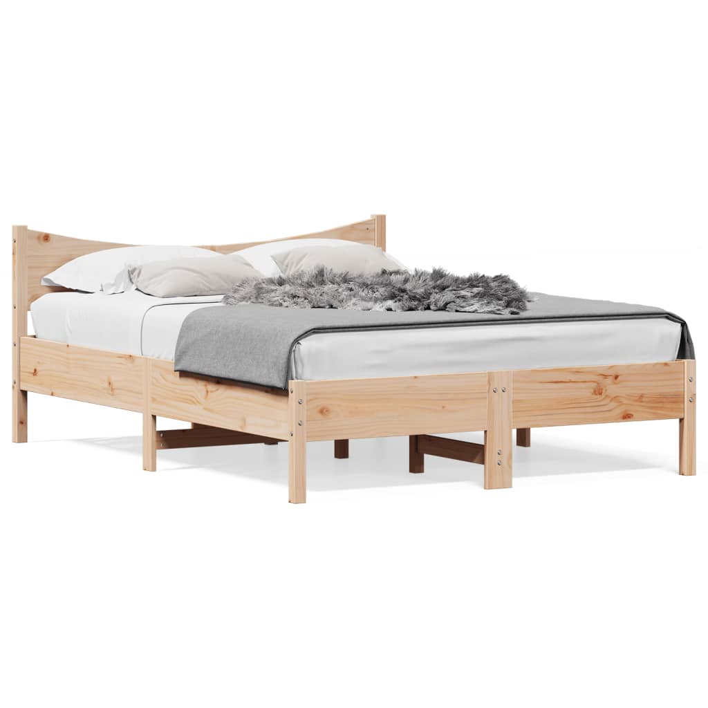 Cadre de lit sans matelas 140x200 cm bois massif de pin - XIOS