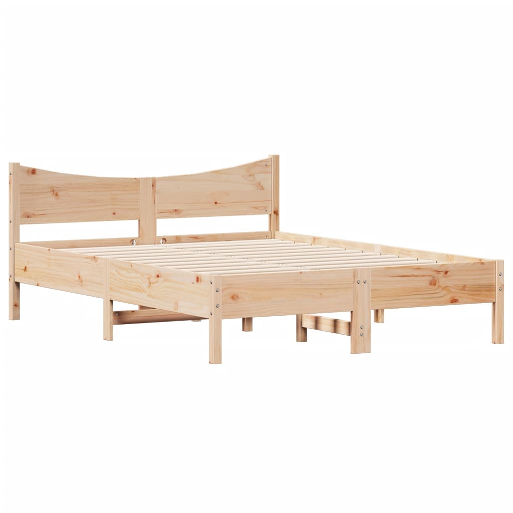 Cadre de lit sans matelas 140x200 cm bois massif de pin - XIOS