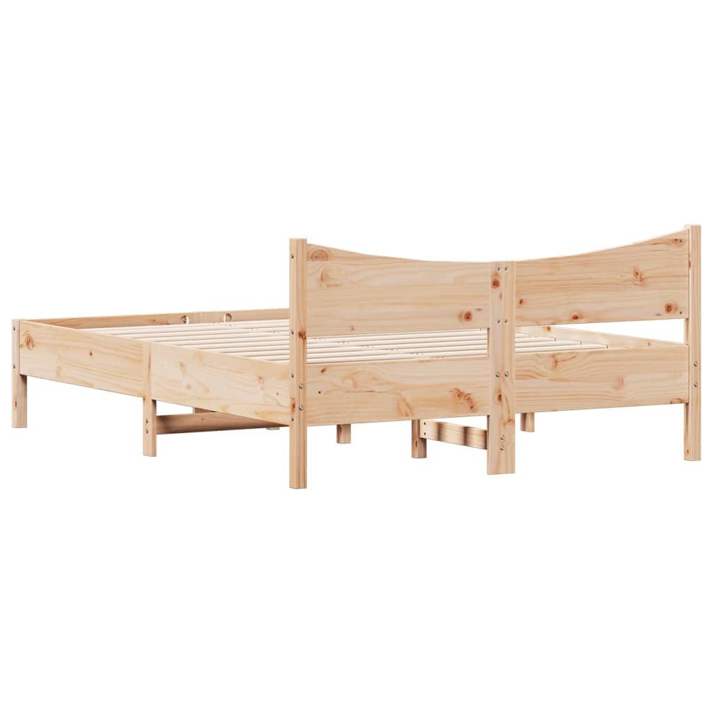 Cadre de lit sans matelas 140x200 cm bois massif de pin - XIOS