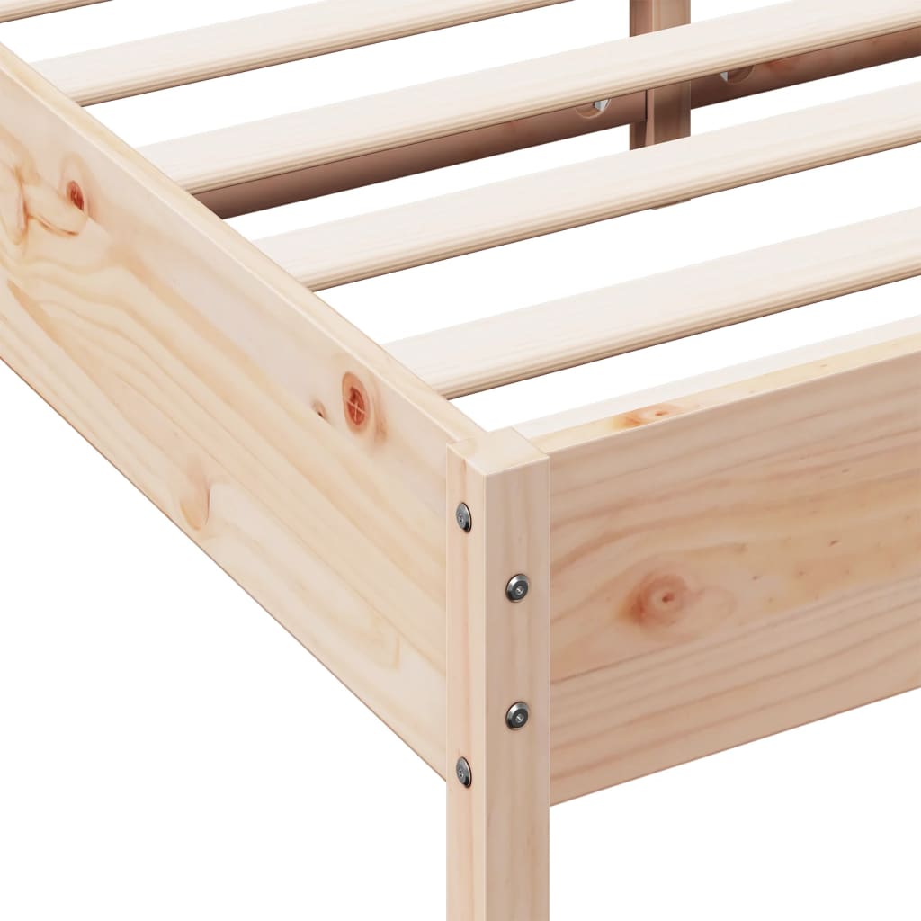 Cadre de lit sans matelas 140x200 cm bois massif de pin - XIOS